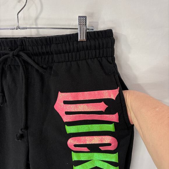 Universal Wicked Womens Size M Jogger Sweatpants Elphaba Glinda Black Sparkle - Picture 14 of 16